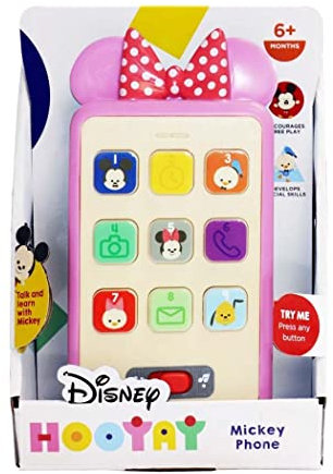 Disney Hooyay Minnie Mouse Cell Phone Lights and Sounds for Learning Numbers and Shapes Voiced by Minnie, Multi (20710)