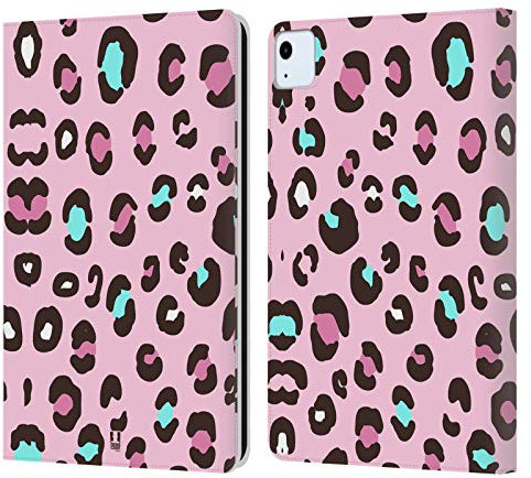 Head Case Designs Rosa Mix Verrückte Drucke 2 Leder Brieftaschen Handyhülle Hülle Huelle kompatibel mit Apple iPad Air 2020/2022