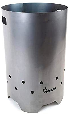 Volcann Garden Waste Incinerator Solid Construction, Metal Outdoor Landscape Wood Burning, Leaf, Paper Burner - Fire Bin, Rubbish Pit (600x400 mm)