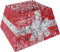 EPISENT Christmas Tree Skirt - Tree Base Skirt With Ribbon and LED Lights - LED Base Light Stand - Foldable Frame - Festive LED Tree Skirt - Christmas Tree Decorations (Red & Silver)