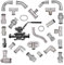 Press Fitting aus Edelstahl M-Kontur Bogen Winkel Muffe T-Stück Wunschgröße einfach auswählen >>> T-Stück reduziert i/i reduziert/i 22 mm x 15 mm