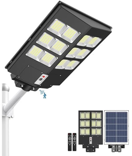 Lenlun Solarleuchten für Außen, 800W 80000LM IP65 Wasserdicht LED Solar Solarlampen für den Garten Road mit bewegungsmelder, Dämmerungs- bis Morgengrauen für Terrasse, Parkplatz