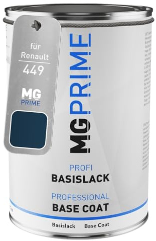 MG PRIME Peinture voiture pot prêt pour la pulvérisation pour Renault 449 Bleu Sport Nacre couche de base 1,0 litre 1000ml