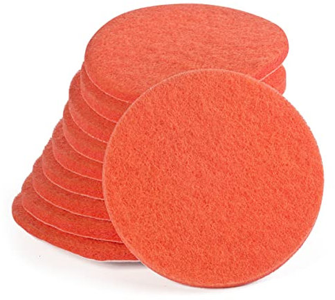 Wfix Klett Schleifvlies für Exzenterschleifer 150mm P600-700 fein - orange | 10 Stück | Schleifschwamm - Polierschwamm 150mm für Metall inkl. Edelstahl, Stein, Holz, Kunststoff etc