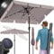 KESSER® Sombrilla Parasol Rectangular LED Solar con Manivela Incluye Funda 2 en 1 Bolsa de Transporte | 125 cm x 205 cm Cuadrado | Sombrilla para Balcón Jardín y Terraza Ajustable y Inclinable Taupe