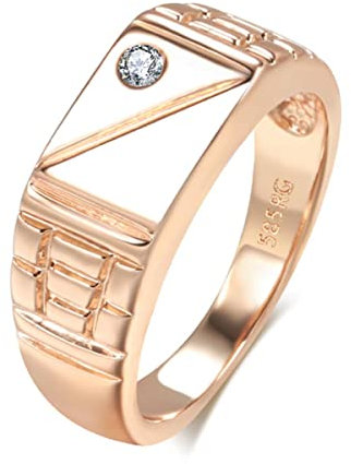 YAHOYA Heiße Mode Glänzende Männer Ring Roségold Einfaches Quadrat Natürlicher Zirkon Ring für Frauen Hochwertiger täglicher Schmuck
