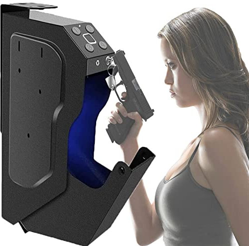 HNCXHX Casseforti per Armi,Cassaforte,Mini Cassaforte,Armadietto per Armi,Armadietto per Armi,Pistole Sicure per Armi,Sblocco Con Password Elettronica Con Chiave