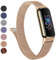 Vanjua Metallband für Fitbit Luxe Bänder Damen Herren, Edelstahl Mesh Loop Verstellbares Magnetarmband Ersatzband Kompatibel mit Fitbit Luxe Fitness- und Wellness-Tracker (Roségold)