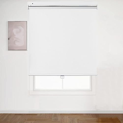 DZHTUF Große Verdunkelungsrollo,Fensterrollo,60×160cm/24 * 63in,einziehbare Gardinen-leicht zu montieren,Sonnenschutzrollo,wasserdichte Stoff Gardinen, weiß,W×H-50×150cm/20 * 59in