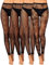 Hicarer 4 Pares Medias de Rejilla sin Pies Halloween Pantimedias de Encaje de Cintura Alta Estampada Gótica Negra sin Dedo