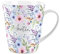 Auntie Gift Mug - Blue and Purple Floral Design Small Latte Mug - Ceramic White Tea/Coffee Present Gift