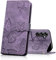 CXTCASE Handyhülle für Samsung Galaxy S23 Hülle, Schutzhülle Flip Case für Samsung Galaxy S23, PU Leder Magnetische Schmetterlings Lederhülle Tasche für Samsung Galaxy S23, Lila