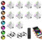 10 pièces Wifi intelligent RGBIC Dynamique LED spot de sol multicolore effet de chasse patio Lighting Works avec alexa, Google home, DC12 Ø31mm IP67 projecteur encastré LED étanche