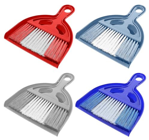 Concept4u Mini Dustpan & Brush Set Assorted Colour Portable Handheld Dust Pan with Cleaning Broom Set Sweeper Cleaning Tools for Desk, Countertop, Sofa, Key Board, Office, Kitchen, Pet Nest