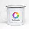 Taza Personalizable Metal · Personaliza 100% Con foto y texto · Taza de metal retro, para agua, café, deporte, acampada, viaje,regalo original, decoración… (380, Blanca)