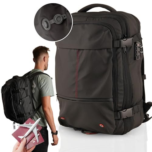 Sac à Dos Sous Vide de Voyage avec Pompe. Bagage Grande Capacité avec Système de Compression d’Air. Sac Aspirable Portable Imperméable avec Pompe Manuelle Incluse