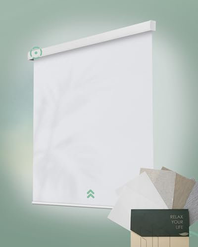 Yoolax Motorized Blinds, Light Filtering Remote Shades for Indoor Windows, Cordless Automatic Shades Roller Window Blinds for Bedroom Living Room Office, Fabric Samples (Multi-Color)