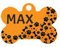 Placa de Identificación Personalizada para Mascotas, Etiquetas de ID Personalizadas para Perros y Gatos, Placa de Identificación para Perro - etiqueta sublimada - aluminio (Huella NARANJA)