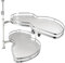 MINRS Halbkreis-Schwenkbeschlag Küche Drehbeschlag Tablarboden für Eckschrank mit Öffnung nach Rechts, Weiß, 81 cm (H) x 38 (W) 14.5 (D), 2 Fächer, 15 kg Tragfähigkeit, Modern, für Küchen