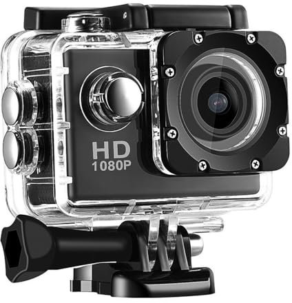 BSLVWG 1080P Action Camera 12MP 30M Waterproof Sports Underwater Cameras for Vlog With Ultra HD 170°Wide-Angle Anti-Shake 2.0'' LCD Screen with Accessories Kit for Diving/Bicycle/Swimming