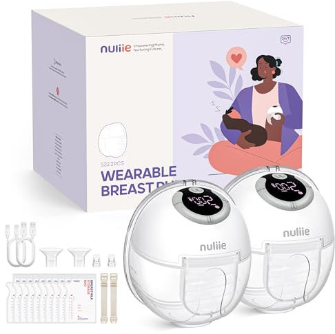 Nuliie Milchpumpe Elektrisch tragbare (2Packs, Geister weiß)