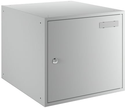 eurokraft Basic | Schließfachwürfel | Antibakteriell, HxBxT 350 x 400 x 450 mm, lichtgrau RAL 7035