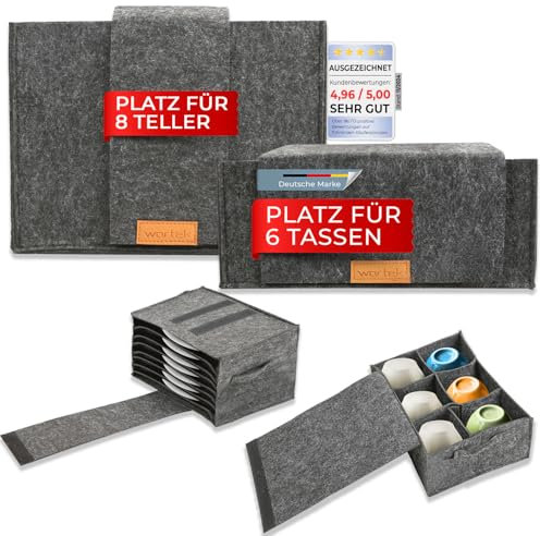 wortek Camping Taschen Filz Tellerhalter Wohnmobil & Tassenhalter Wohnmobil Camping Filztaschen Camping Zubehör Wohnmobil Gadgets Camping Geschirr Aufbewahrung