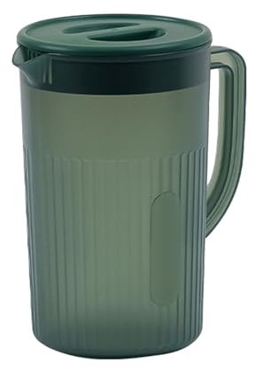 Water Pitcher with Lid, 2.7l Tea Pitcher Large Capacity Juice Pitcher Tea Jug for Fridge with Strainers Cover for Ice Tea Hot Cold Coffee (Green)