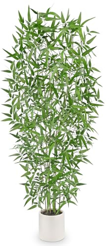 Planta artificial de bambú grande de 150 cm, como árbol artificial real, plantas artificiales en maceta, para interior, exterior, casa, oficina, jardín, decoración moderna, regalo de inauguración de