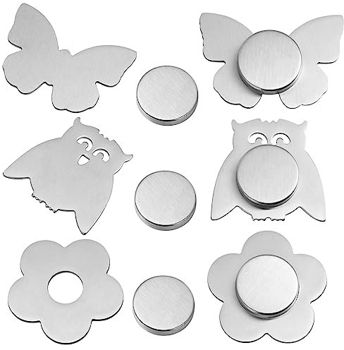 JECOMPRIS 9pairs Butterfly Flower Owl Shape Windproof Shower Curtain Magnets Weights for Curtain Liner Tablecloth