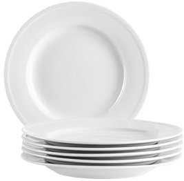 MÄSER Série Arlona - Assiettes à dessert pour 6 personnes - En porcelaine de qualité supérieure - Petites assiettes en céramique - Intemporelles - Élégantes - Porcelaine blanche