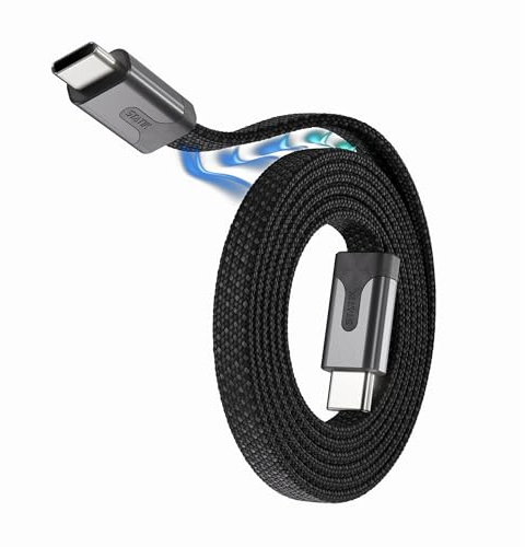 Statik MagStack Slim Pro USB-C auf USB-C Kabel, magnetisches Anti-Verhedderungs Flachkabel, Schnelllade-Ladekabel, kompatibel mit iPhone 16 Pro Max, iPhone 15, Galaxy S24 Ultra, 100W, 2m