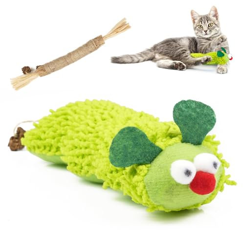 Binlava Katzenspielzeug Katzenminze-Spielzeug Katzenkissen, Interaktives Katzenspielzeug, Katzenspielzeugs Selbstbeschäftigung mit Katzenminze Sticks für Die Katzen Zahnpflege