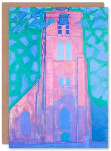 Artery8 Piet Mondrian Art Card Church Tower at Domburg Abstract Painting