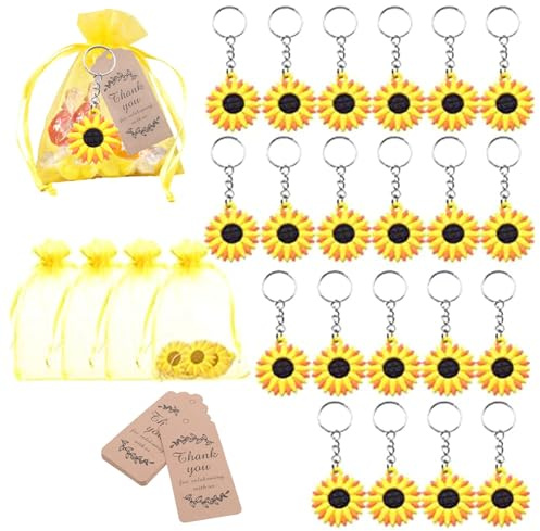 Qyrugcxs 30 PCS Sunflower Theme Party Favors Set for Birthdays, Weddings, Baby Showers, and Return Gifts