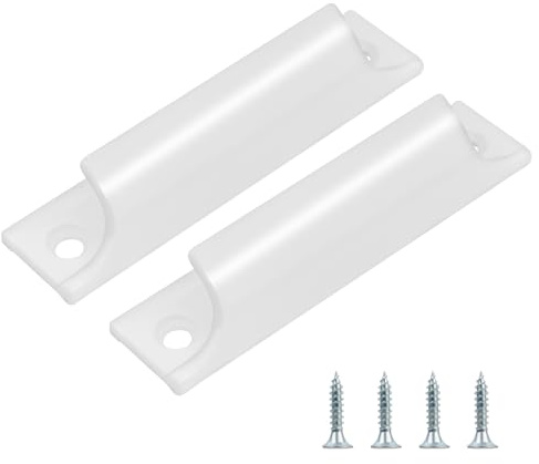 Gaomoeny 2 Pcs Poignées de Porte de Balcon en Métal, Poignée de Porte Coulissante, Poignée de Barre en Aluminium, Poignee de Tiroir pour Armoires, Fenêtres, Balcon Extérieure (Blanc)