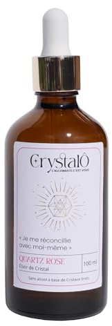Elixir Quartz Rose 100 ml sans alcool – Pierre de l’amour & de la tendresse – Apaise le cœur, réconforte & équilibre les émotions