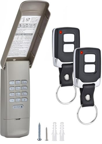 Tastiera apriporta del garage con 2 telecomandi per apriporta del garage, compatibile con Liftmaster Chamberlain Craftsman Garage Door Opener Keypad 877MAX 893LM 893Max 971LM 371LM