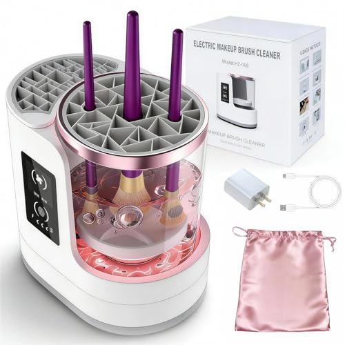 3in1 Electric Makeup Brush Cleaner, Make Up Brush Cleaner and Dryer with Storage, Automatic Machine Cosmetic Brushes Cleaning Tool with USB for All Size Beauty Makes Up Set Eyeshadow Blush Brushes