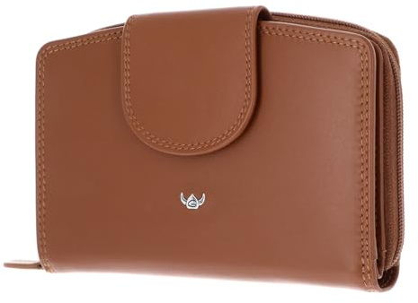 Golden Head Leder Geldbörse Polo RFID Protect Damenbörse mit RV 3319 Cognac braun