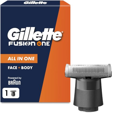 Gillette Fusion One Hybrid Klinge — ORIGINAL Ersatzklinge für Elektrischer Herren Rasierer, Gesicht und Körper, Packung mit 1 Klinge, Schwarz