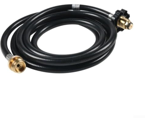 Messing POL Propangas-Tankschlauch für 0,5 kg bis 9 kg Zylinder, Gummi-Adapter mit sicherem Anschluss für Outdoor-Grill, 1,8 m
