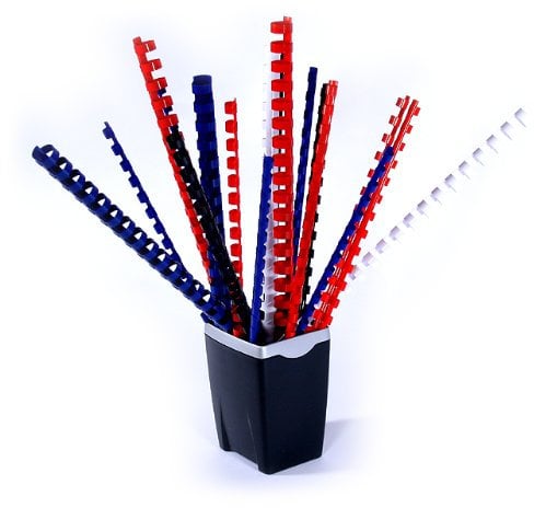 Plastik-Binderücken 21 Ringe 28 mm - rot