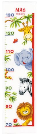 VERVACO Gezählter Kreuzstich Stickpackungen Höhendiagramm Kinder Peekaboo Wanddekoration Handarbeit Set für Erwachsene Kreatives Handwerk ca. 18 x 70 cm Kreuzstichbilder Set Hausdeko