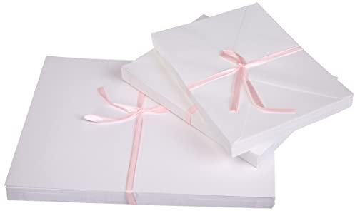 Papermania 5 x 7 Plain White Greetings Card Blanks + Envelopes (50pk) - White