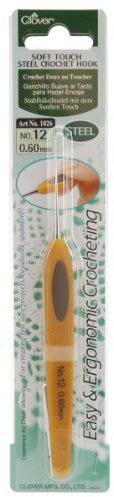 Clover Bulk Buy Soft Touch Stahl Häkelnadel Größe 12 .60 mm 1026 (3er Pack)