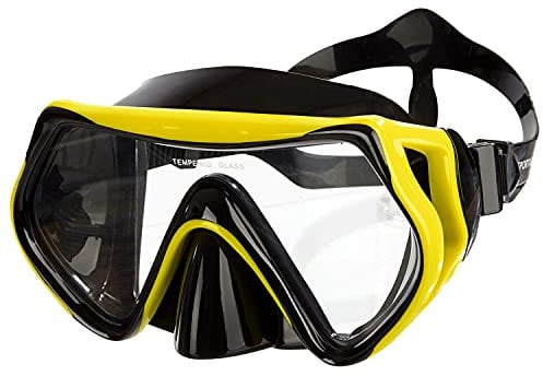 SPORTASTISCH Taucherbrille Erwachsene „Dive Under“ Anti-Fog Anti-Leck Schnorchelmaske mit 180° Panorama Tempered Glas Verstellbares Silikonband für Tauchen, Schnorcheln und Schwimmen