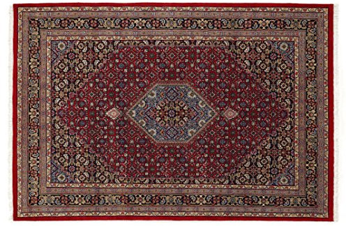 BADOHI BIDJAR echter klassischer Orientteppich handgeknüpft in rot-blau, Größe: 250x350 cm