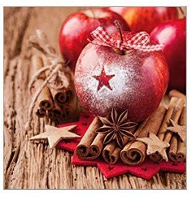 Premium Collection 20 Servietten 33 x 33 cm im weihnachtlichen Design - Apfel #001, 33 x 33 cm
