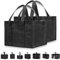 NZ Home Insulated Cooler Bag (23L, Medium, 2 Pack) for Food Delivery & Grocery Shopping with Zippered Top, Black